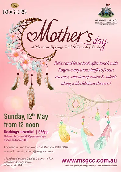 Mother’s Day at Meadow Springs Golf and Country Club
