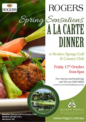 Spring Sensations A La Carte Dinner
